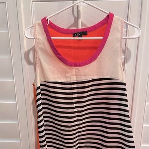 Sleeveless Bright Color Striped Tank